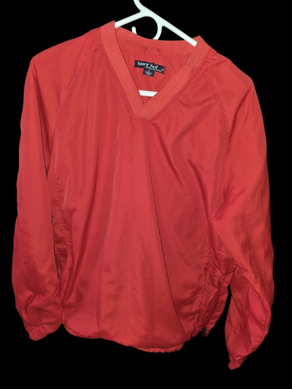 4/8/132. Sport-Tek Womens Red V-Neck Pullover Windshirt